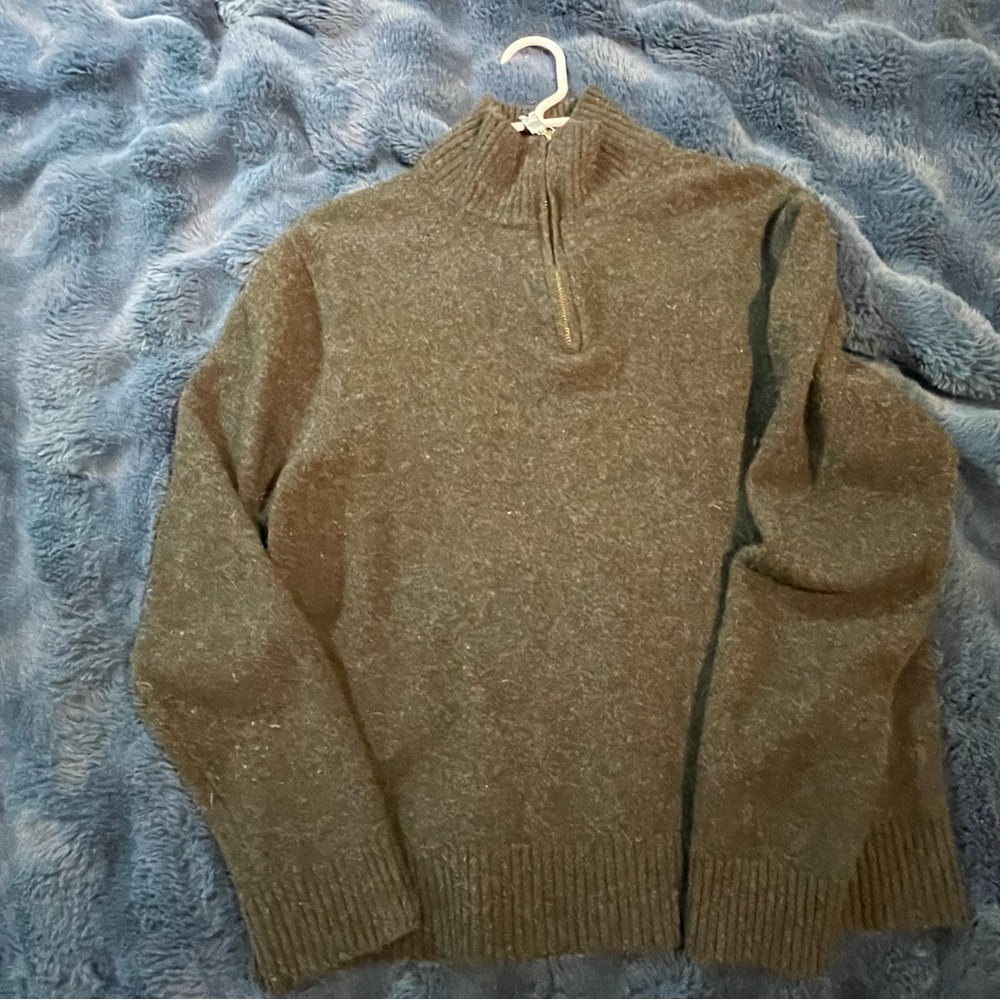 J. Crew Women's 1/4 Zip Wool Sweater, XL